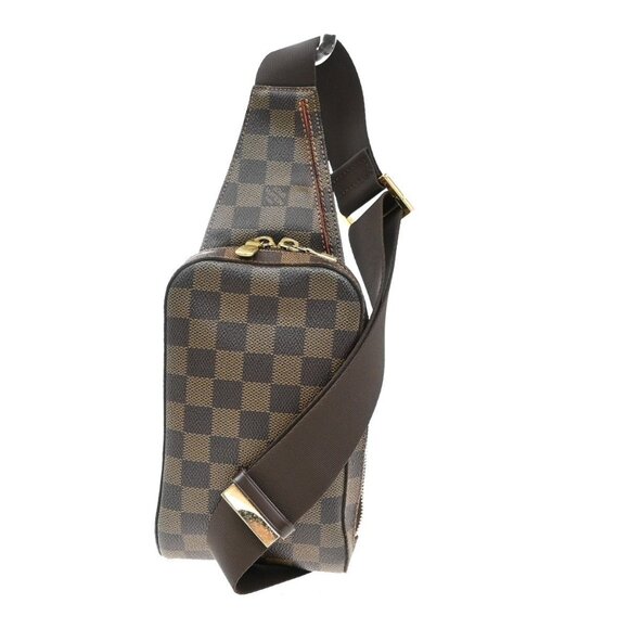 LOUIS VUITTON Geronimos Bum Body Bag Damier Ebene Leather Brown - Picture 1 of 16